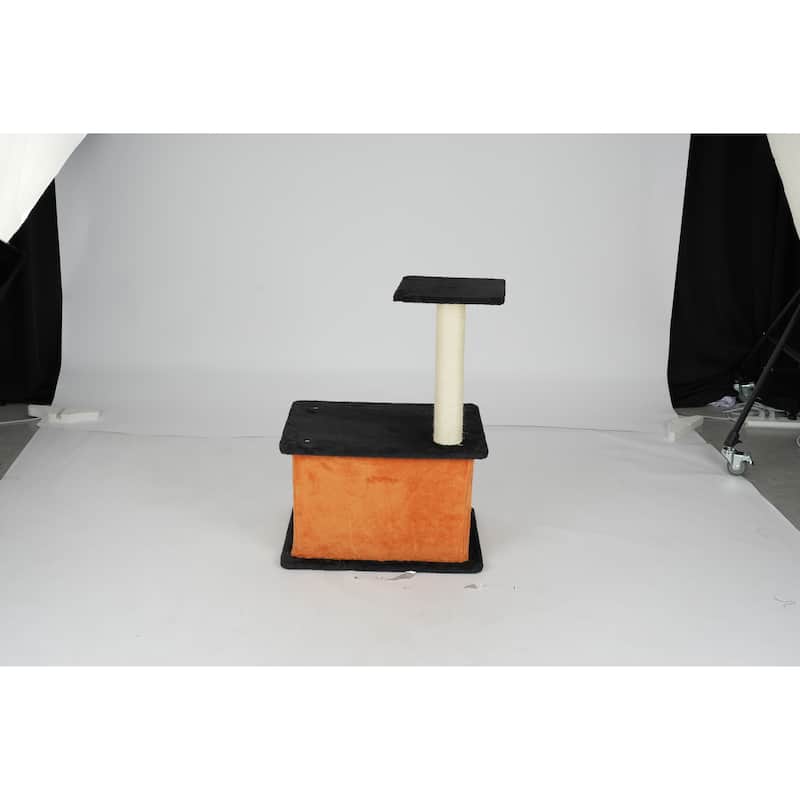 33" Halloween Cat Tree with Condo, Platform & Sisal Scratching Post - 20.1 x 19.7 x 33.1 In