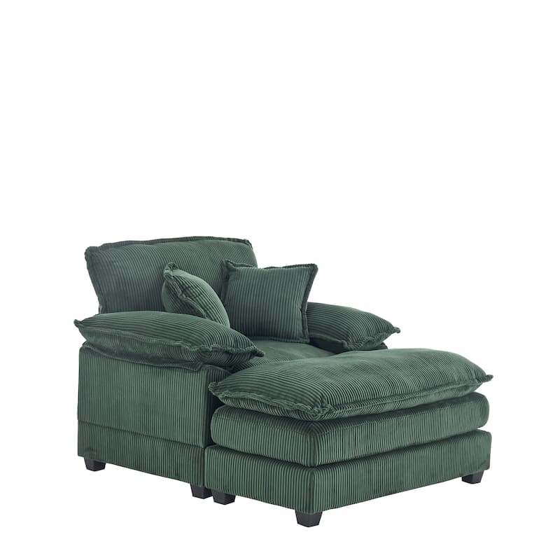 Corduroy Single Sofa With 2 Pillows