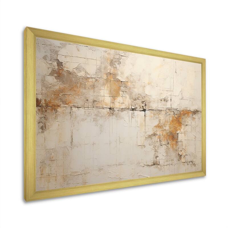 Designart "Beige Christianity Cross Of Jessus" Abstract Framed Canvas Prints