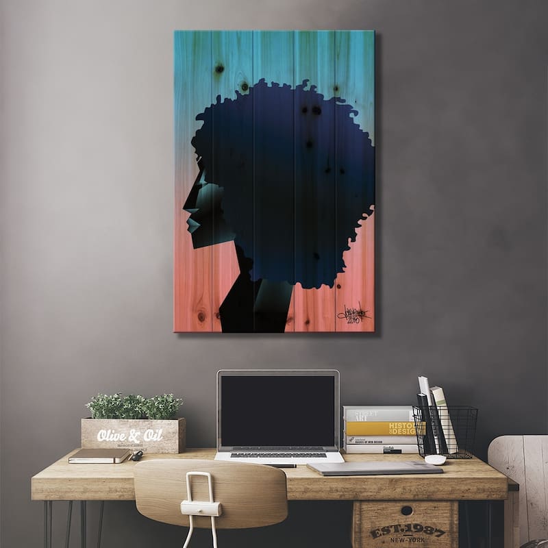Space Is The Place V Print On Wood by VCalvento - Multi-Color