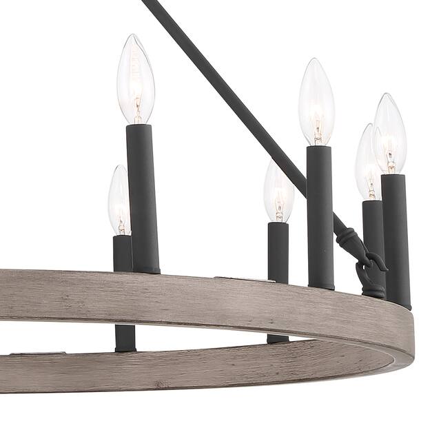 Acroma 15 Light 40 In Modern Farmhouse Wagon Wheel Chandelier-UL