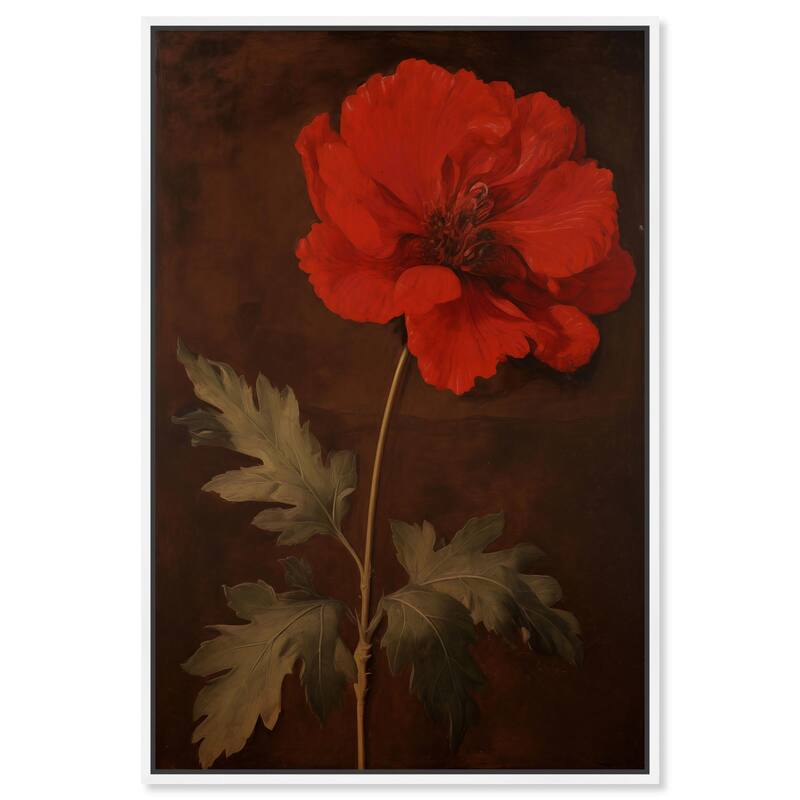 Flourish in Red I Canvas by Art Remedy - 16" x 24" - White
