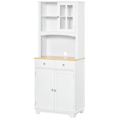 Pantry Cabinet with Adjustable Shelf and 2 Drawers