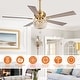 Parrot Uncle 52" Modern Gold Wood 5-Blade Crystal Ceiling Fan with Remote and Light Kit - Bed Bath & Beyond - 34705196