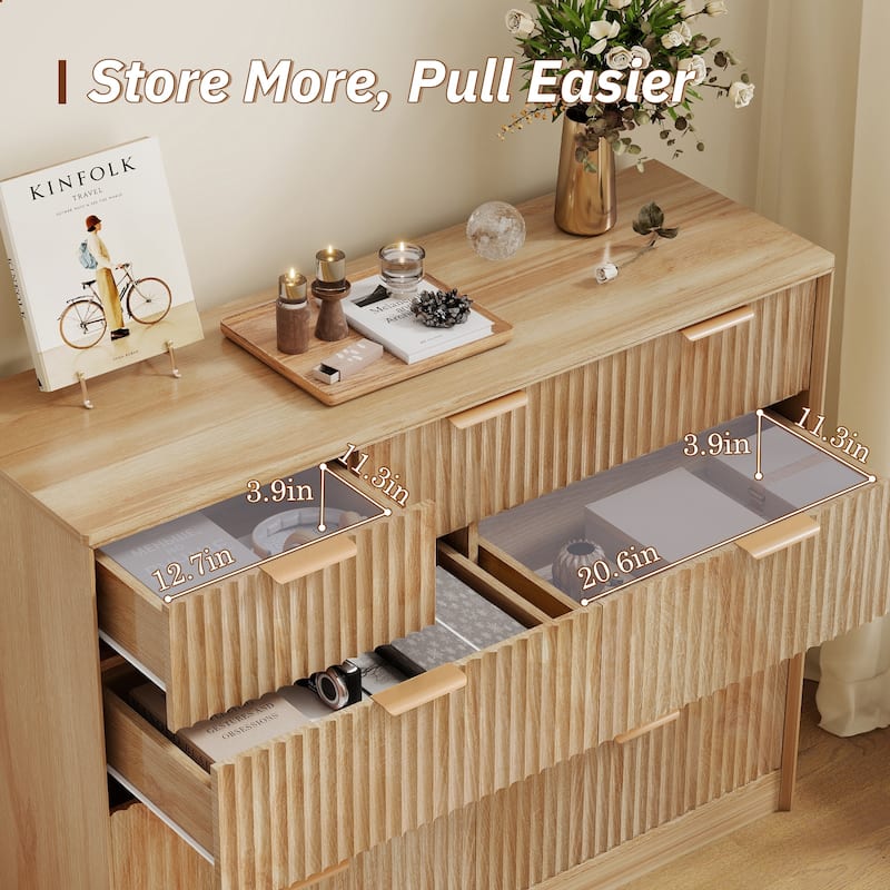 Modern Wooden 9-Drawer Dresser with Ample Storage