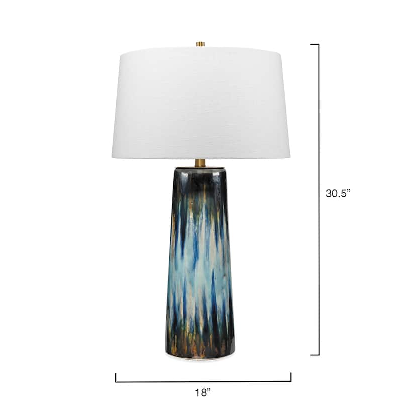 Jamie Young Brushstroke Ceramic Table Lamp with Linen Shade