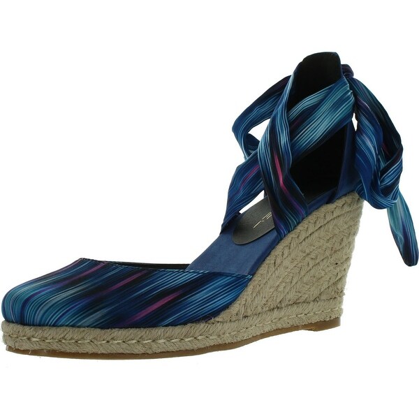 C Label Rollin-3 Womens Lace Up Criss Cross Espadrille Wedge Sandal