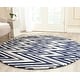 preview thumbnail 37 of 122, SAFAVIEH Handmade Cambridge Tinnie Modern Moroccan Wool Rug 6' Round - Navy/Ivory - Round
