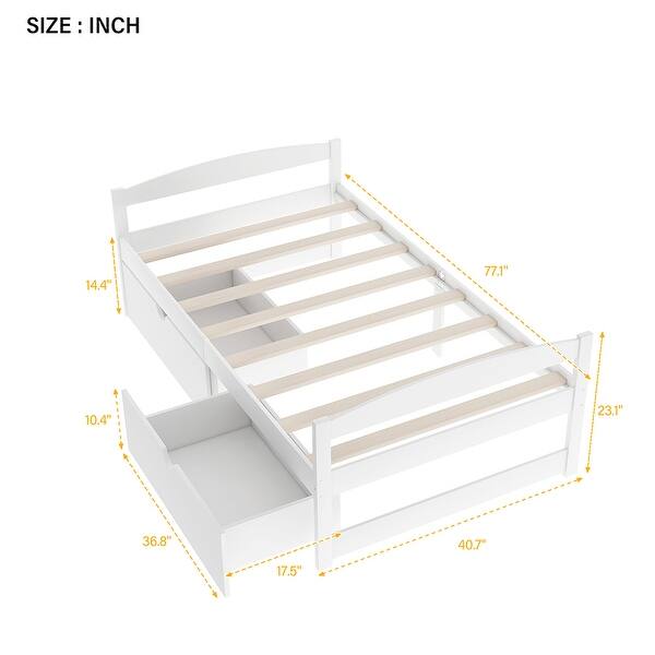 Bedroom Twin size Platform bed, with two drawers - Bed Bath & Beyond ...