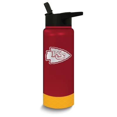 NFL Kansas City Chiefs Stainless Steel Silicone Grip 24 Oz. Water Bottle