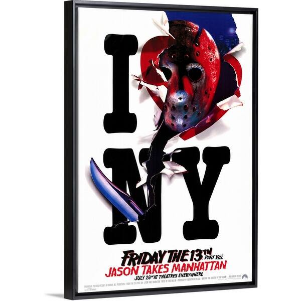 Shop Friday The 13th Part 8 Jason Takes Manhattan 1989 Black Float Frame Canvas Art Overstock 26974088