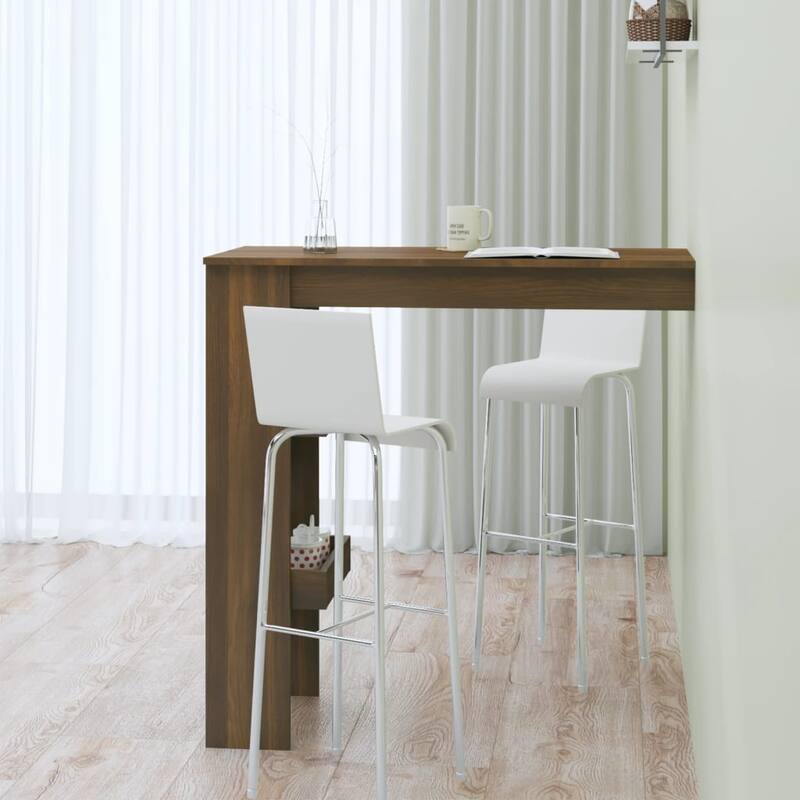 vidaXL Wall Bar Table Kitchen Bar Dining Table Computer Desk Engineered Wood - 40.2" x 17.7" x 40.7"