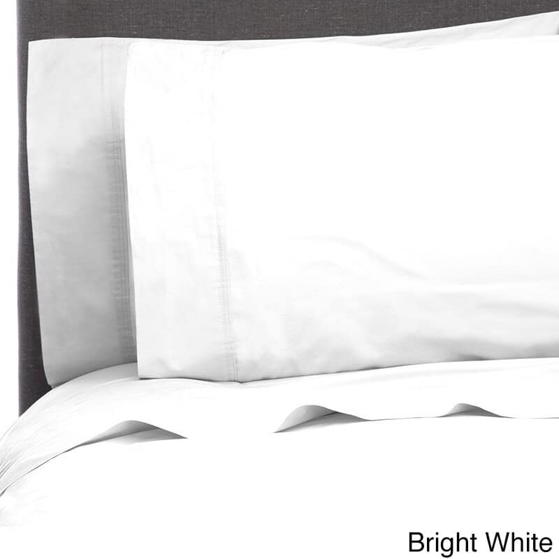 Percale Cotton 300 Thread Count Two-pleat Percale Sheet Sets - Twin - Bright White