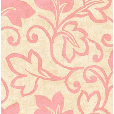 Seabrook Designs Ferne Leaf Scroll Unpasted Wallpaper