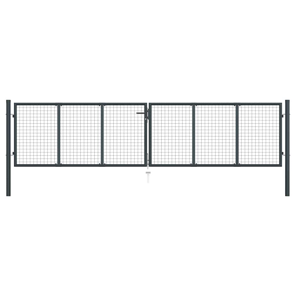 vidaXL Mesh Patio Gate Galvanised Steel 157.5x39.4" Grey - 157.5 x 59.1"