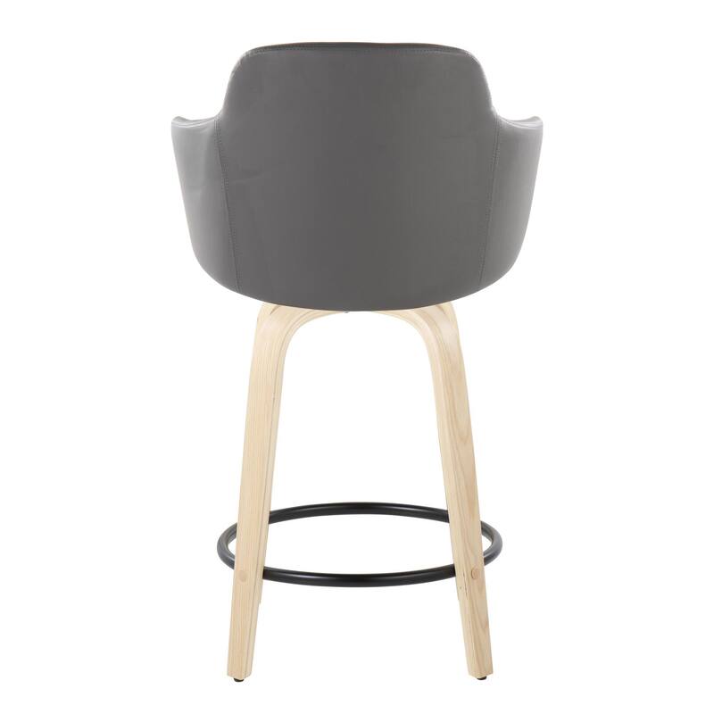 Carson Carrington Iglabo 24" Fixed-Height Counter Stool with Bent Wood Legs and Round Footrest (Set of 2)