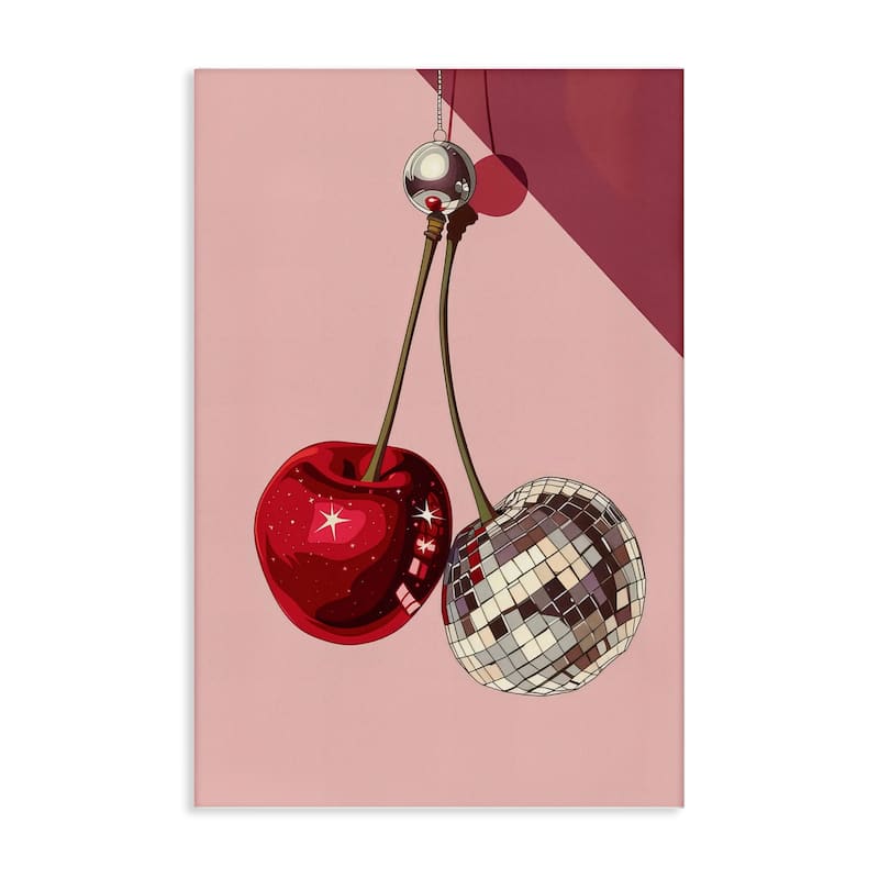 Stupell Dazzling Disco Cherries Canvas Wall Art Design By LSR Design Studio - 16 x 24