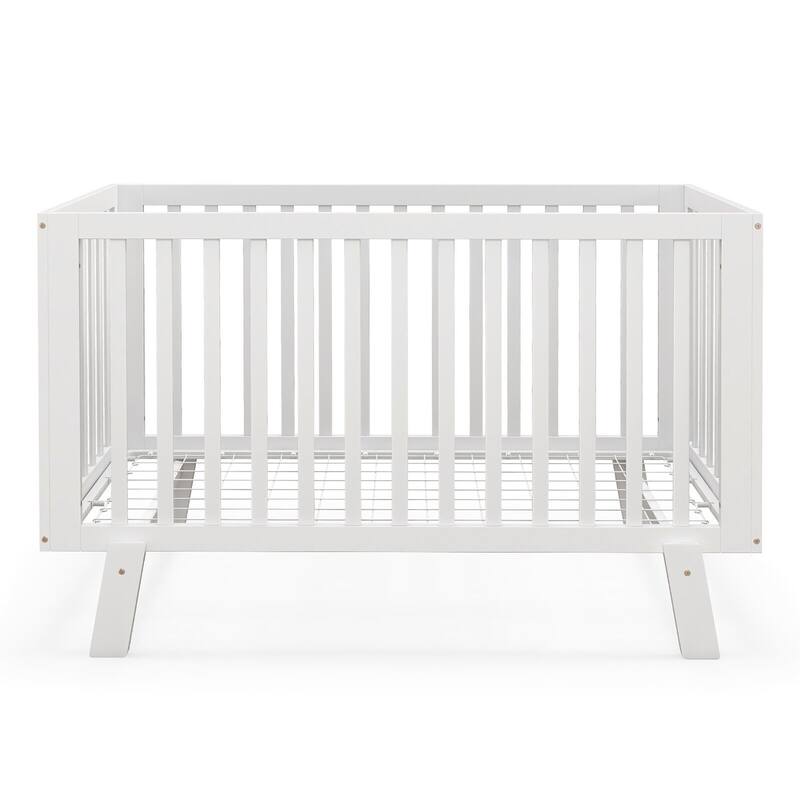 Gymax Wooden Baby Crib 3-Height Adjustable Wood Mini Crib Non-Toxic