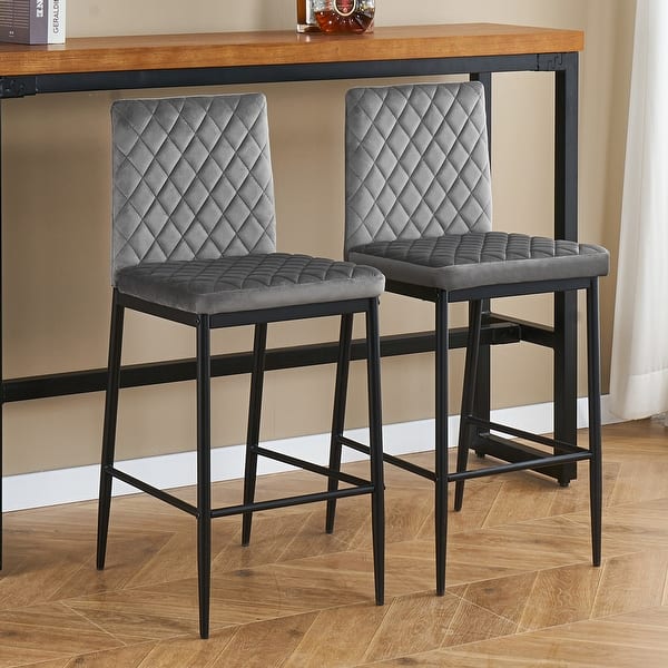 Set Of 2, Counter Height Linen Barstools - Bed Bath & Beyond - 37784416