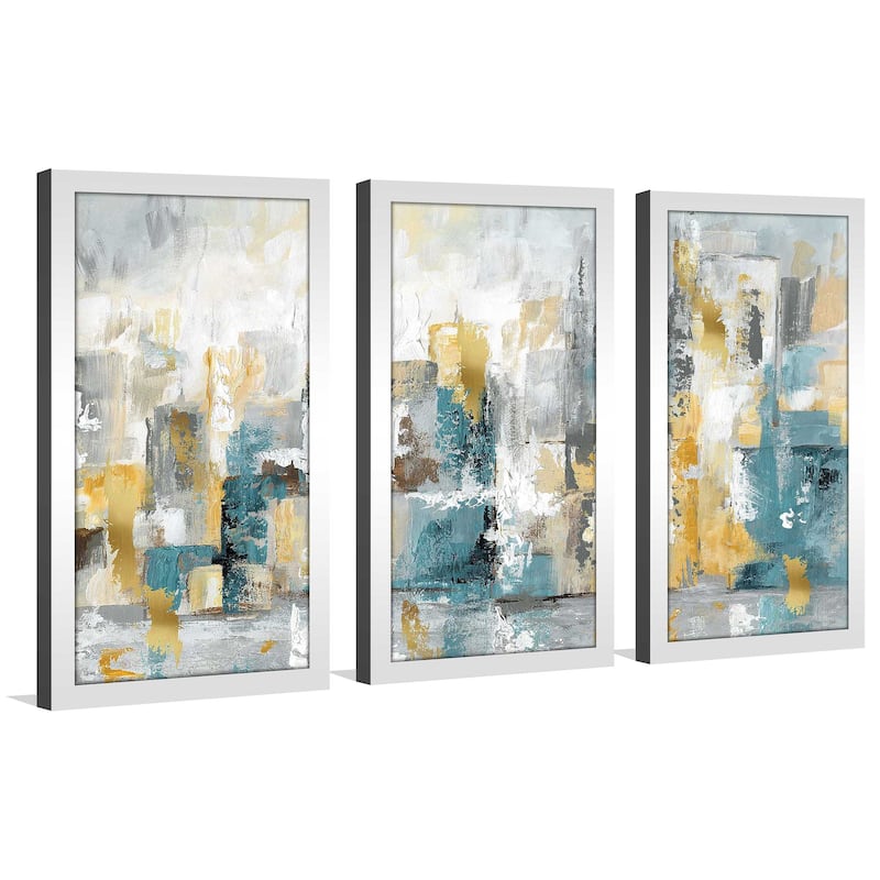 "City Views I" by Nan 3 Piece Print on Acrylic