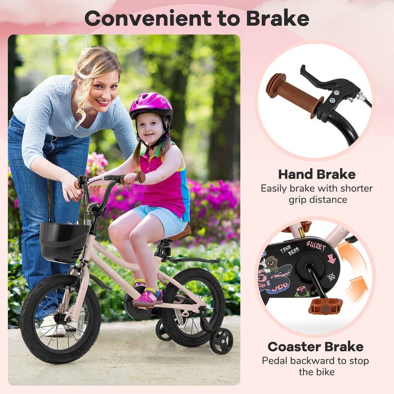 Costway 12"/14"/16"/18" Kid’s Bike with Training Wheels Adjustable