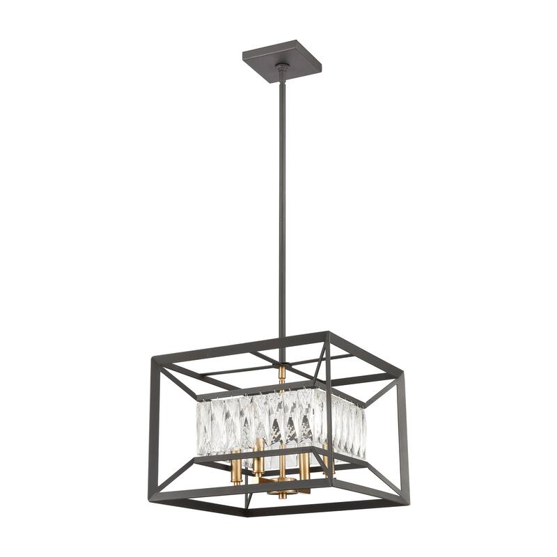 Elk Home Starlight Charcoal With Metal Shade 4 Light Chandelier