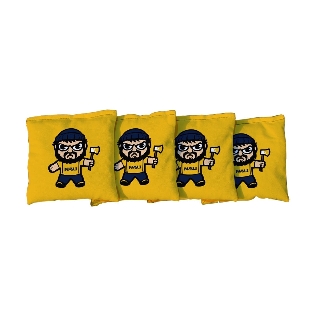 Northern Arizona University Lumberjacks Tokyodachi Yellow Cornhole Bags