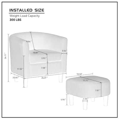 Upholstered Arm Chair Accent Chair with Ottoman