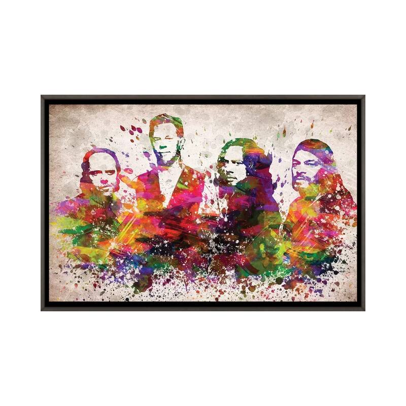 iCanvas "Metallica" by Aged Pixel Framed - Charcoal - 26x40
