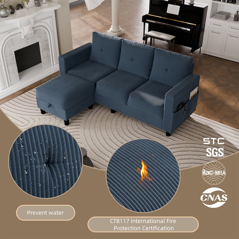 Futzca Modern L-shaped Convertible Sectional Sofa for Small Living Rooms