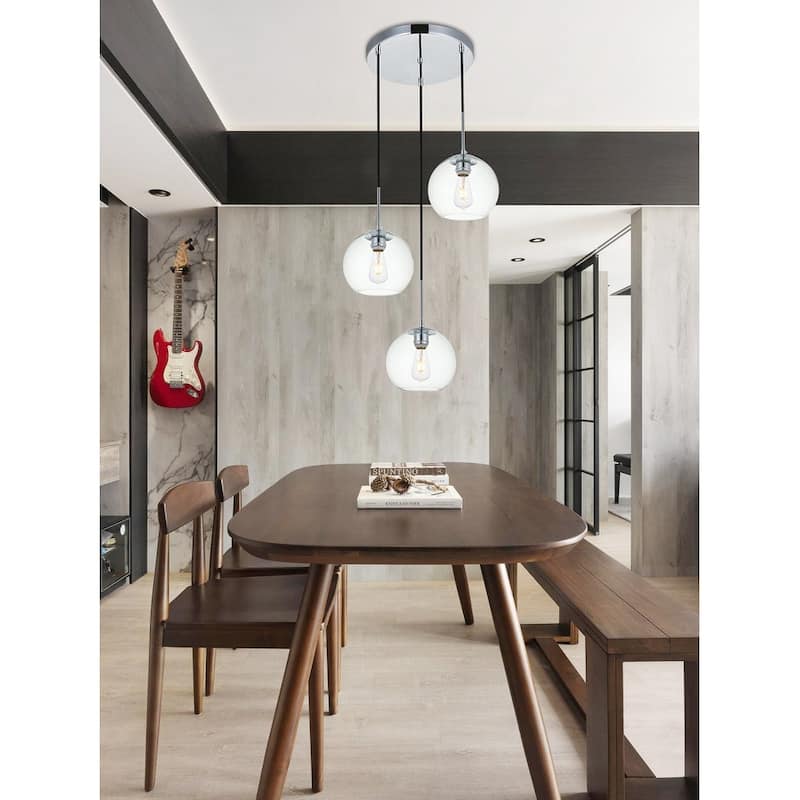 Clear Glass 3-light Pendant