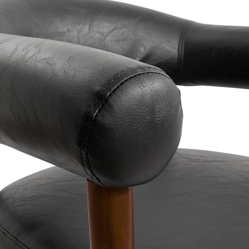 Art Leon Mid Century Modern Upholstered Dining Chair, Open-Back Accent Chair Set of 2