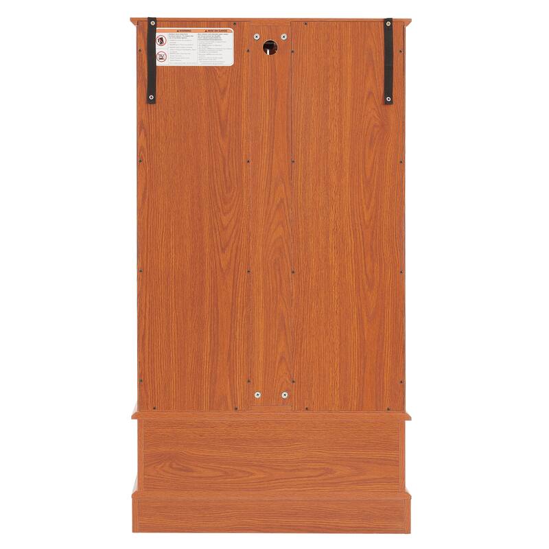 GDFStudio - Traditional Storage Lighted Curio Display Cabinet with Glass Doors and Drawer