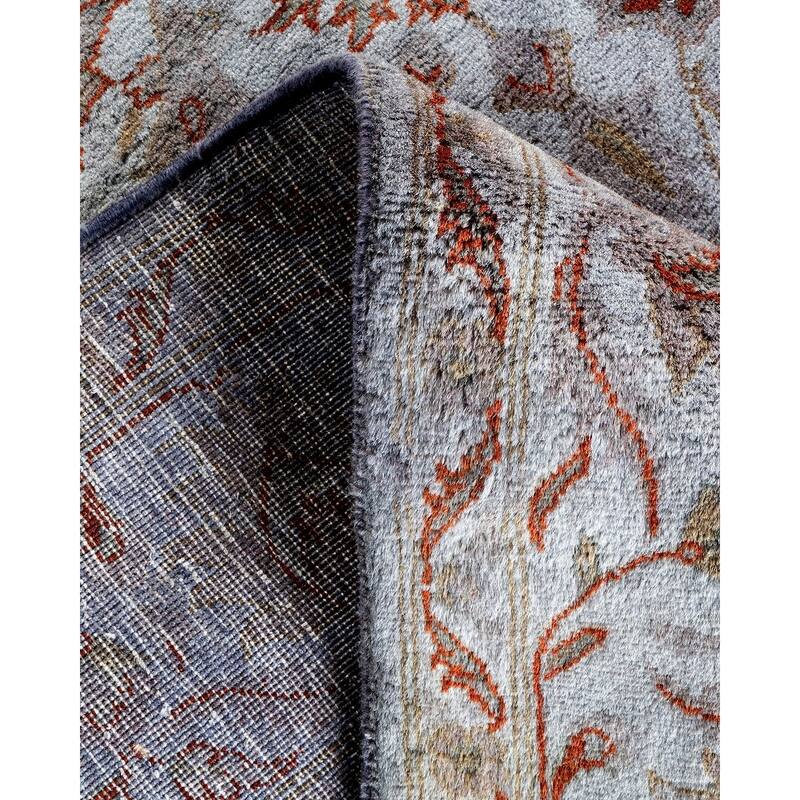 Overton Hand Knotted Wool Vintage Inspired Modern Contemporary Overdyed Gray Area Rug - 4' 2" x 6' 4"