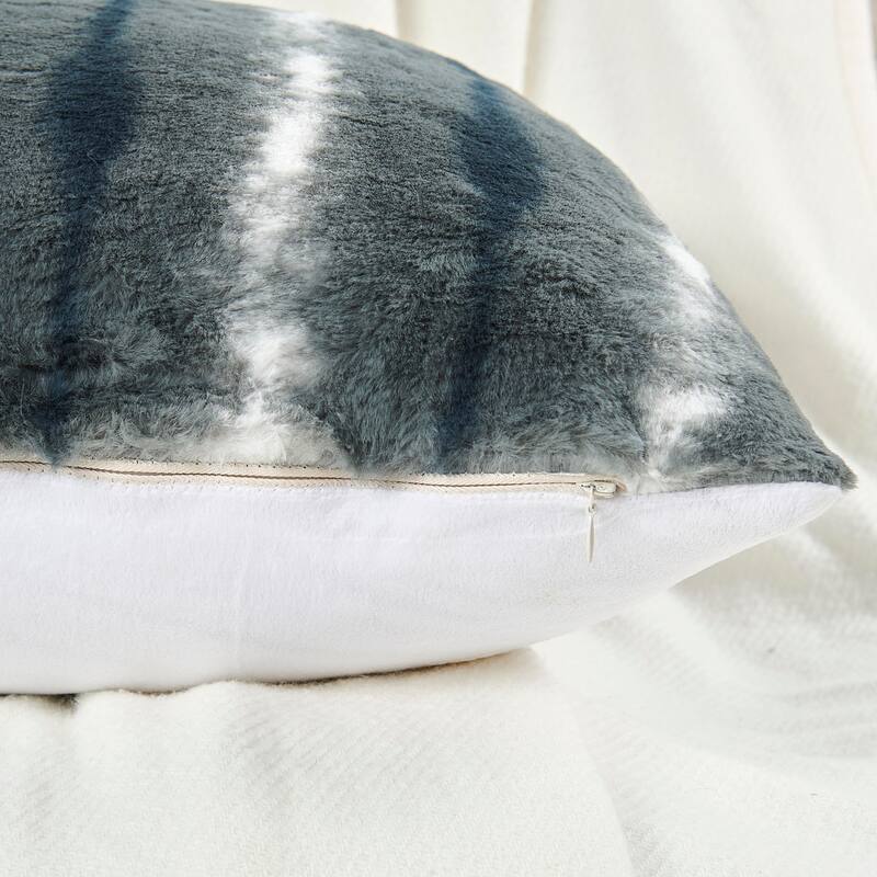Amanda Stripe fauxfur Throw Pillow Covers Set of 2, NO INSERT