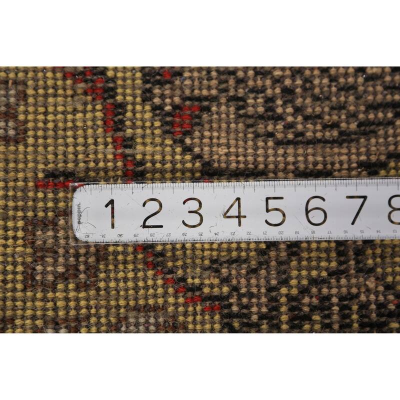 Animals Design Yellow Ziegler Indian Runner Rug Handmade Wool Carpet - 2'6"x 8'0"