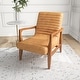 Nouman Mid Century Modern Furniture Style Wide Italian Leather Cognac ...