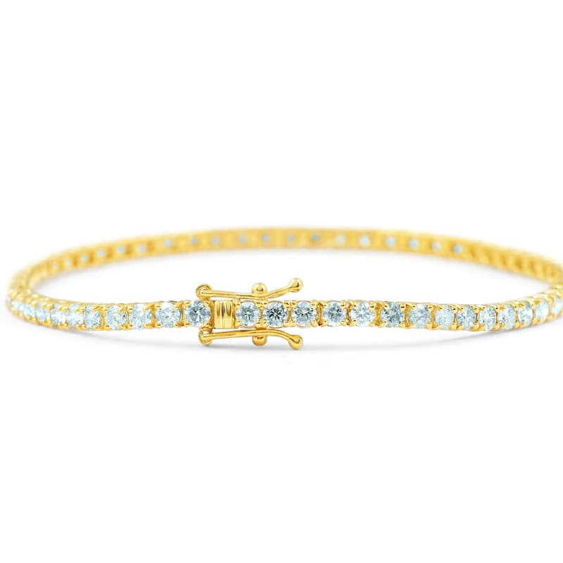 7Ct Diamond Tennis Bracelet Yellow Gold 7"