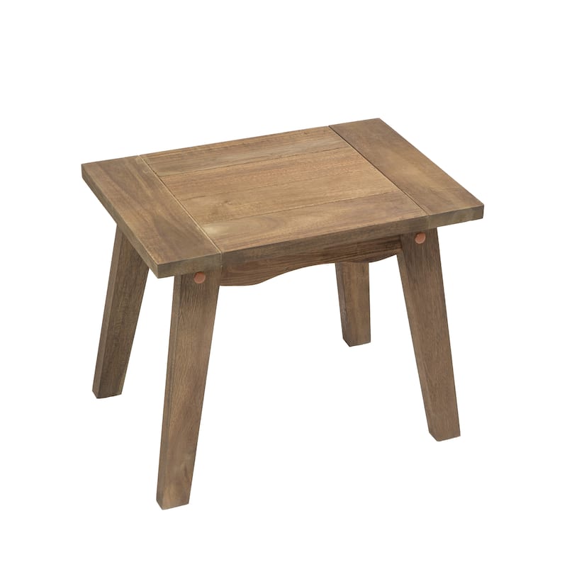 3-Piece Outdoor Patio Wood 2 Set Chairs with Side Table