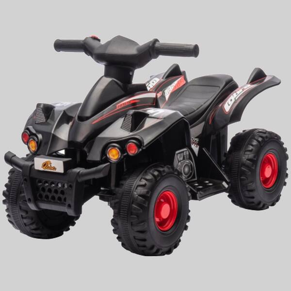 slide 1 of 1, 6V Ride-On Kids ATV, Electric 4-Wheeler Quad with Music and Smooth Speed Control, for Boys & Girls Black