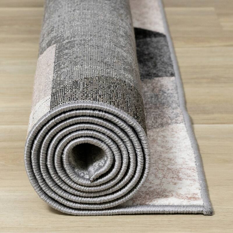 Dayton Collection - Grey/Pink Hexagons Rug