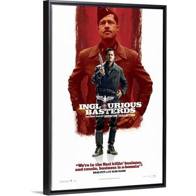 "Inglourious Basterds - Movie Poster" Black Float Frame Canvas Art