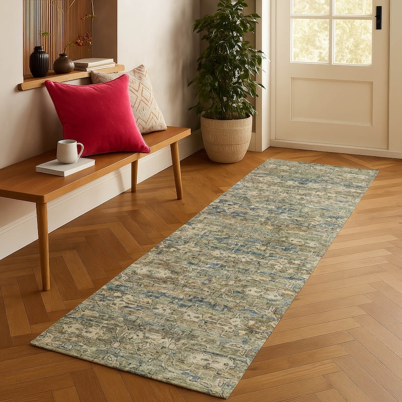 Machine Washable Indoor/ Outdoor Traditional Harmony Chantille Rug