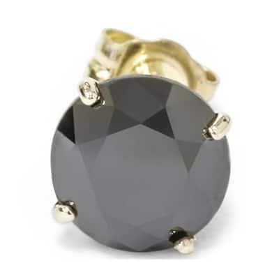 2ct Black Diamond Single Stud Yellow Gold