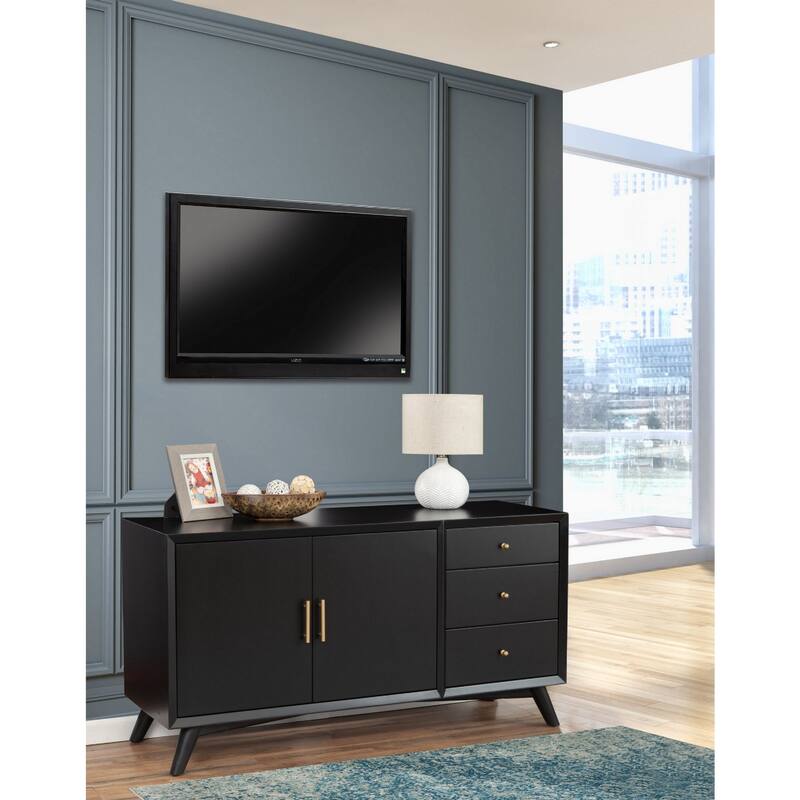 Sideboard with 3 Drawers and 2 Doors, Black