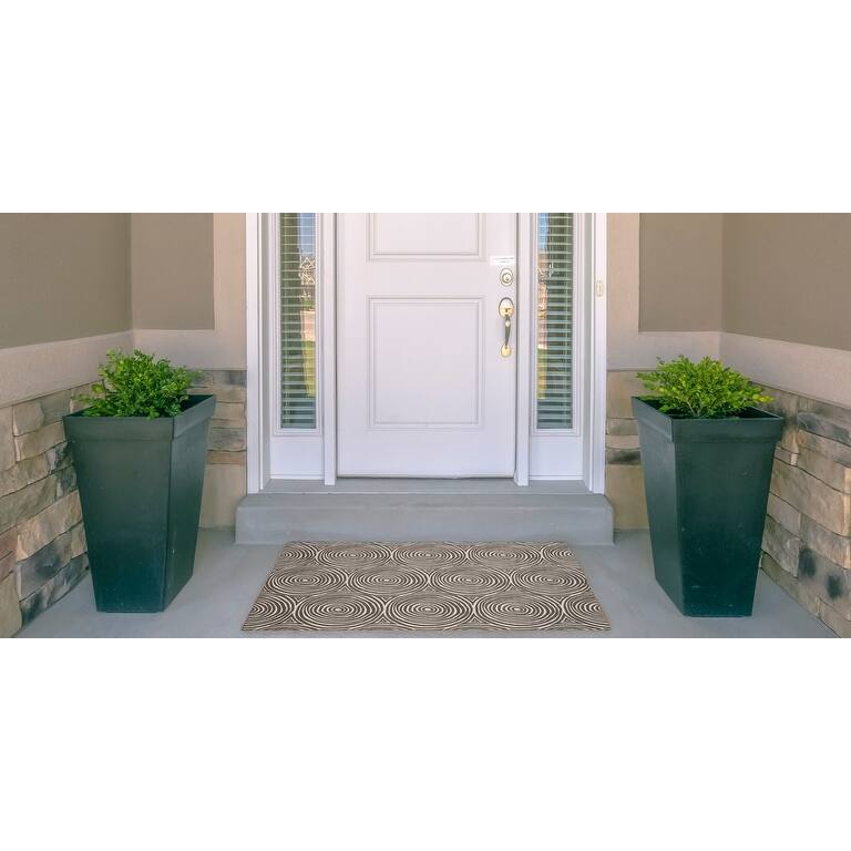 Indoor/Outdoor Water Resistant Estero Orange & Ivory Washable Area Rug Washable Area Rug - 2' x 3' - 2' x 3' - Brown/Ivory