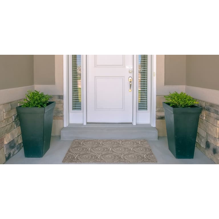 Indoor/Outdoor Water Resistant Estero Orange & Ivory Washable Area Rug Washable Area Rug - 2' x 3'