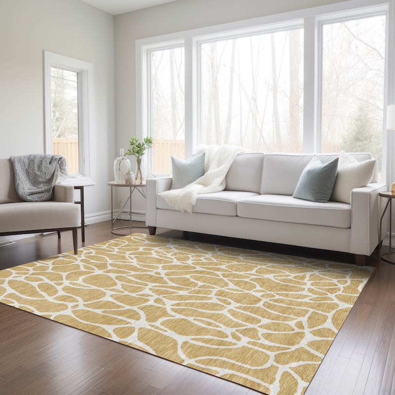 Machine Washable Indoor/ Outdoor Modern Chantille Rug