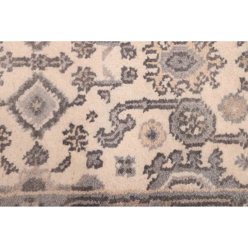 ECARPETGALLERY Hand-knotted Royal Oushak Ivory Wool Rug - 2'6 x 19'5