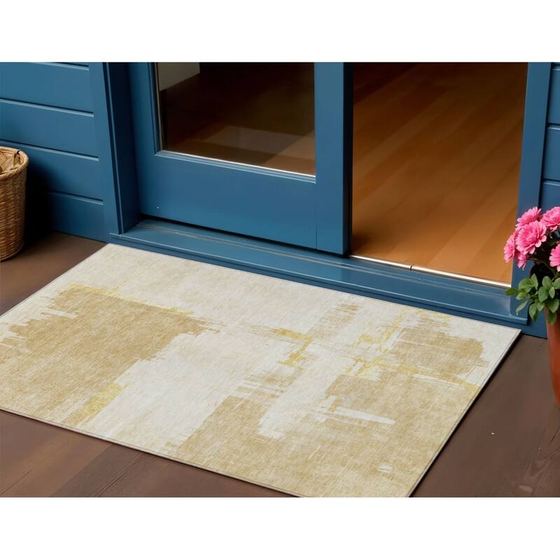 HomeRoots Abstract Traditional Rectangle Outdoor Rug - 3' x 5'